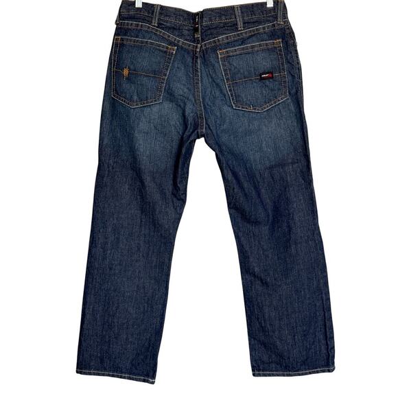 Ariat FR M4 Relaxed Boot Jean Men’s 38x30 Dark Wash Work Jeans EUC - Picture 3 of 16